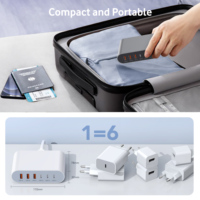 Station de charge multi-ports 100W GaN 6 ports, câble AC 1,5m, chargeur rapide, adaptateur secteur EU US UK JP pour iPhone 14 13 Pro Max