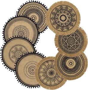 Set di Tovagliette di Lusso per Matrimoni, Moderne Tovagliette in Juta per Colazione e Cucina, Resistenti al Calore, Design Ispirato all'Estate - Product Image 6