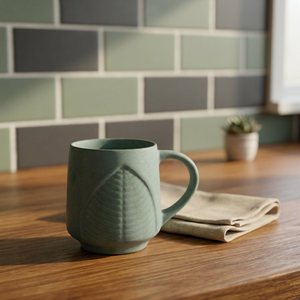 Mug à café en céramique de style américain minimaliste avec motif uni, finition mate, écologique, compatible lave-vaisselle et micro-ondes, pour usage domestique - Product Image 1