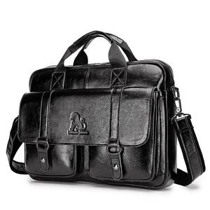 Andong Genuine Cow Leather for <b>Men</b> Business Briefcase Retro Large Capacity 13-inch Laptop Handbag Crossbody Casual Shoulder <b>Bag</b> - Product Image 1