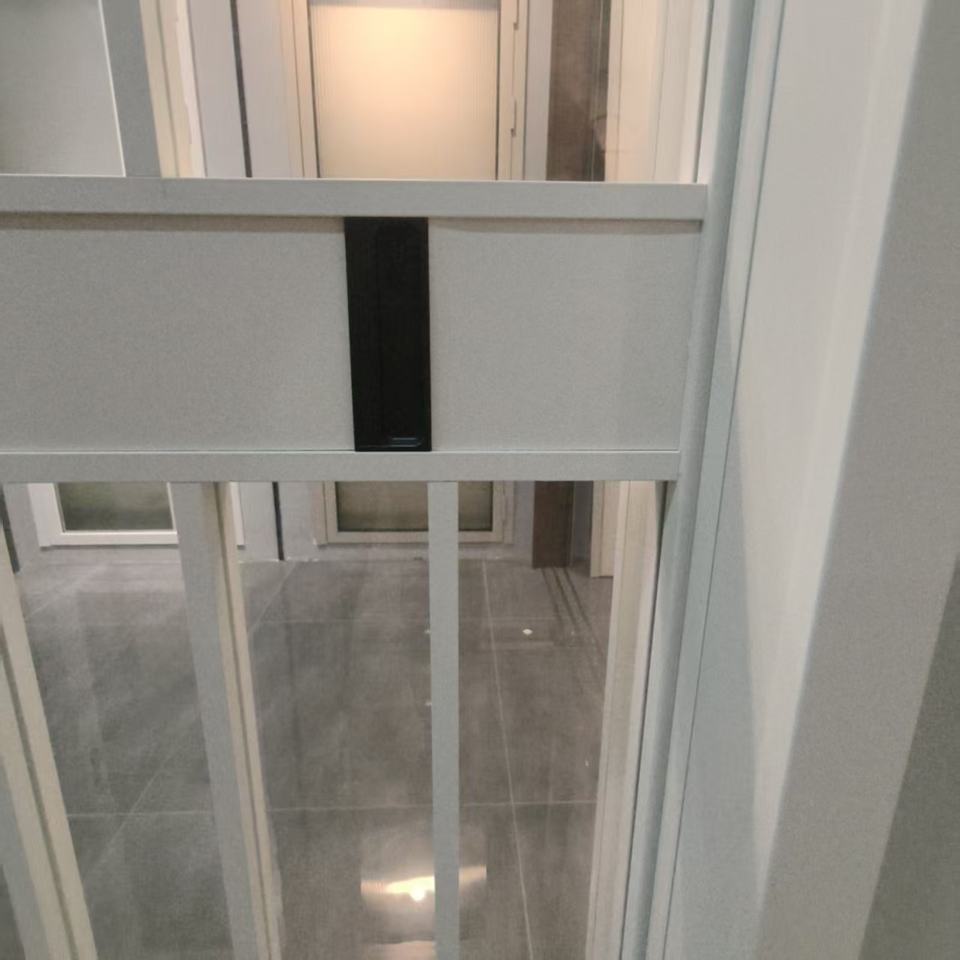 French Vintage Three Panel Sliding Door Titanium Magnesium Alloy Glass ...