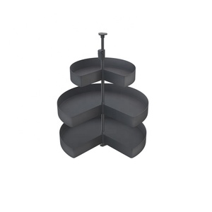 Panier de rangement rotatif en métal au design moderne, solution pour les armoires d'angle de cuisine, écologique, certifié ISO9001, 3 compartiments - Product Image 2