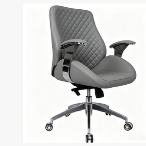 Luxurious <strong>Tan</strong> Diamond-Stitched High Back <strong>Office</strong> <strong>Chair</strong> with Adjustable Chrome Base and Ergonomic Arm Support - Product Image 2