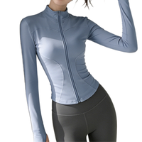Haut de sport zippé pour femme, chaud pour l'hiver, idéal pour le fitness, le yoga, la course et l'entraînement, à manches longues