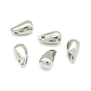 Perles en acier inoxydable Anno Jewelry, forme de haricot, 8 mm, surface lisse, pour la création de bracelets, colliers et bijoux DIY. - Product Image 4