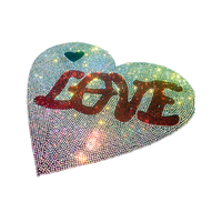 Motif personnalisé thermocollant en strass scintillants pour équipe de cheerleading, applique scolaire en feuille de paillettes thermocollante