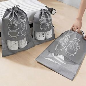Sac à chaussures non tissé avec cordon de serrage, anti-poussière, anti-humidité, respirant, pochette de voyage pour chaussures, organisateur de placard - Product Image 2