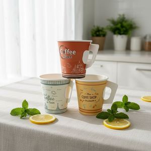 แก้วกระดาษแบบใช้ครั้งเดียวขนาด 7 ออนซ์ สำหรับน้ำ ชา กาแฟ  ย่อยสลายได้เอง ปรับแต่งได้ตามต้องการ พร้อมหูจับ - Product Image 1