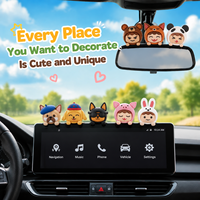 Mini figurines décoratives animaux mignons pour adolescents, accessoires de suspension pour cadre d'écran d'ordinateur de bureau, décoration de téléphone et de voiture