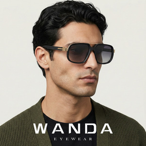 Zanda <b>Square</b> Frame Metal <b>Sunglasses</b> Blue UV400 Unisex Outdoor Driving - Product Image 4