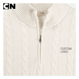 Pull en laine mérinos pour homme, certifié GRS, fabrication sur mesure, logo personnalisé, motif uni, origine Guangdong, pull côtelé d'hiver - Product Image 4