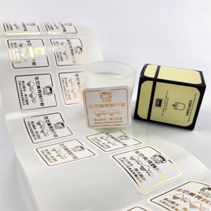 Custom Waterproof Oil-Proof <b>Sticker</b> Gold Foil Hot Stamping Square Vinyl <b>Stickers</b> Roll - Product Image 5
