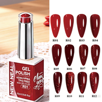 Vernis à ongles professionnel en gros, 15 ml, ensemble de couleurs rouges, paillettes, longue durée, semi-permanent, vernis gel UV