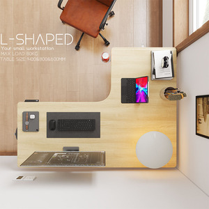 Hot Bán Văn Phòng L-Hình Máy Trạm Vàng Ergonomic Chiều Cao Có Thể Điều Chỉnh Một Động Cơ 2 Giai Đoạn Bàn Máy Tính Chơi Game Bàn Cho Nhà - Product Image 4