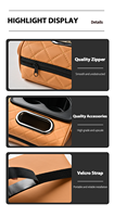 Accessoires d'intérieur de voiture Boîte de rangement pour accoudoir en cuir Capacité de stockage du tissu Porte-gobelet à eau Assemblé Console centrale Pad