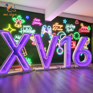 RGB LED อินฟินิตี้กระจกตัวอักษรและตัวเลข3D โลหะสีขาวสว่างขึ้นสำหรับการตกแต่งงานเลี้ยงวันเกิดงานแต่งงาน - Product Image 5