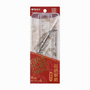 M&G Acrylic Ruler Set 15cm High Transparency Durable Student Exam <b>Measuring</b> <b>Tool</b> Four Piece Set - Product Image 5