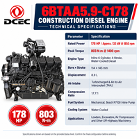 Prix d'usine SCDC DCEC Série de moteurs diesel Cum 6B 6BT 6BTA5.9 6BTAA5.9 6BTAA5.9-C178 pour chargeuses de machines de construction