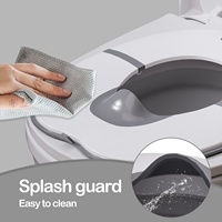 Siège de toilette pliable pour tout-petit avec sangle flexible et ventouses, siège de toilette portable avec protection anti-éclaboussures pour garçons et filles