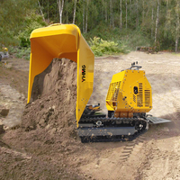 Mini-dumper sur chenilles, petit chargeur sur chenilles en caoutchouc, camion de transport, mini-dumper sur chenilles rotatif, capacité de levage 1200 kg avec moteur CE EPA