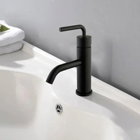 Robinet Mitigeur de Lavabo Moderne à Monotrou pour Montage sur Plan, avec Capteur Tactile, Finition Brossée, en Acier Inoxydable, Monocommande, Valve Céramique, pour École