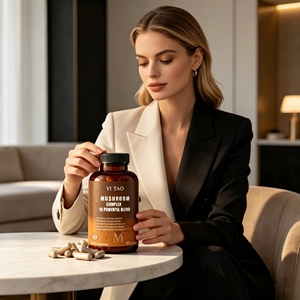 Suplemento en cápsulas de extracto compuesto de hongos, que contiene hongo melena de león, hongo reishi y extracto de hongo de corteza de abedul. - Product Image 4