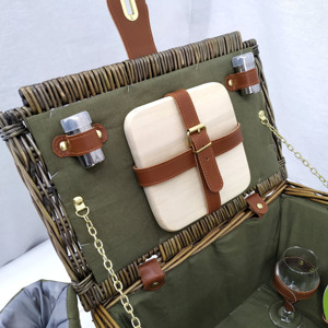 Cestino di frutta di vimini fatto a mano all'ingrosso del pane di stoccaggio del Rattan di Picnic con la fodera del <span class=keywords><strong>tessuto</strong></span> - Product Image 4