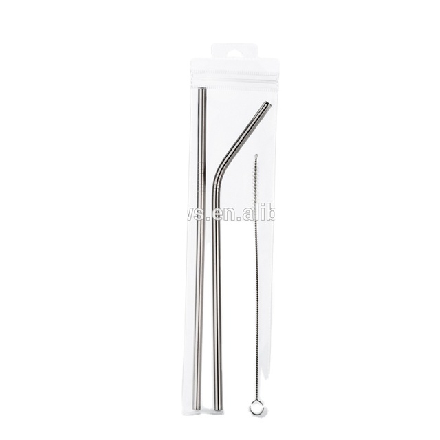 Coffee Juice Beverage Customizable Compostable Wholesale Silver Water Filter Straw Stainless Steel