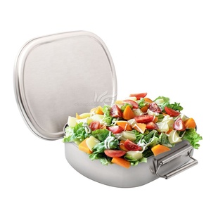 Reusable Box Bento Custom Modern Design Reusable Metal Bread Box Bin Storage Food Tiffin Bento Stainless Steel Kids Children's Lunch Box Container
