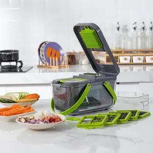 厨房和家庭多功能食品水果切片机14合1洋葱大蒜手动食品加工机蔬菜切碎机