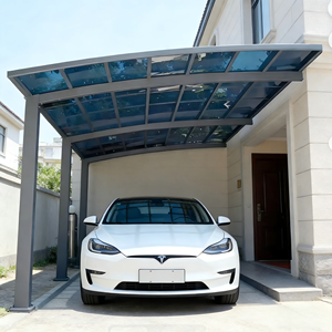 Abri de voiture extérieur robuste en aluminium, imperméable, avec <span class=keywords><strong>toit</strong></span> arqué et fixe, abri attenant pour jardins et fournitures de jardinage - Product Image 3