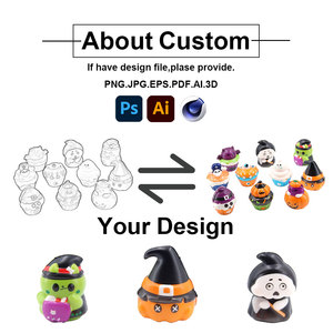 ของเล่นบีบลดความเครียดรูปผีฟักทองไร้หน้า ทำจากโฟม PU เด้งคืนรูปช้า ขายดีช่วงฮาโลวีน รับทำสีตามสั่ง - Product Image 3