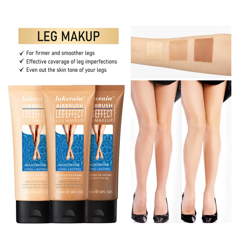 Private Label Lakerain Leg Makeup Smoothing And Tender Concealer Waterproof Body Lotion Tan Cream