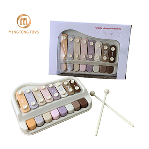 Ensemble d'instruments de musique éducatifs pour enfants, <span class=keywords><strong>Xylophone</strong></span> à plaques métalliques colorées, cadre en plastique, jouet à frapper à la main - Product Image 1