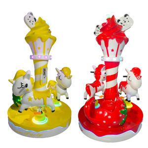 เครื่องเล่นม้าหมุนเด็ก ยี่ห้อจินส์ สำหรับใช้ในร่มและกลางแจ้ง ขายดีจากโรงงาน เหมาะสำหรับโชว์ในห้างสรรพสินค้า ผลิตจากพลาสติกทนทาน รับน้ำหนักได้ 100-500 กิโลกรัม - Product Image 4