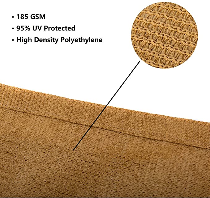 Outdoor Sun Shade Sail Rectangle net Block Canopy for Patio Backyard Garden Outdoor Activities