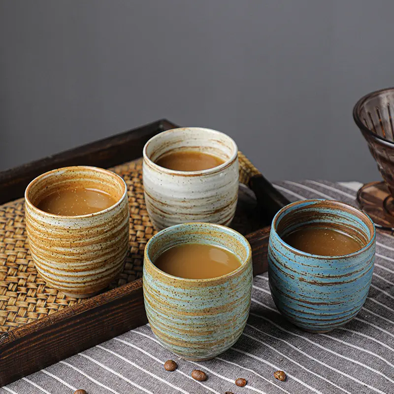 أدوات المائدة المنزلية المطلية يدويًا أكواب الشاي والقهوة والماء والفخار العربي