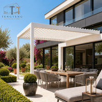 Pergola motorisée moderne en aluminium imperméable avec toit à lames orientables pour patio, terrasse, jardin, espace extérieur
