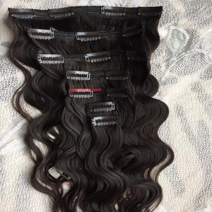 Indian Burmese Unprocessed Virgin Remy Hair Extensions Hair Weaving Italian Wave Machine Double Weft Natural Color 100g - Product Image 1