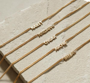 Collana con nome personalizzata di tendenza, catena a maglia curba, piccolo ciondolo con iniziale, collana con lettera personalizzata in acciaio inossidabile con cuore e stella - Product Image 6