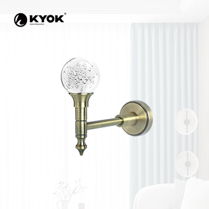 KYOK fabbrica diretta semplice di cristallo gancio da parete elegante tenda accessori <span class=keywords><strong>all</strong></span>'ingrosso pali per tenda - Product Image 6