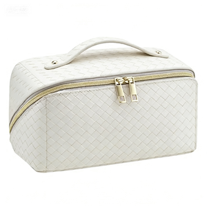 Sac de maquillage multifonctionnel portable grande capacité en cuir PU, étanche et tendance, pour voyage - Product Image 5