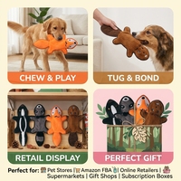 Jouet en peluche pour chien écologique sans rembourrage, couineur, durable, plat, pour mâcheurs agressifs, interactif