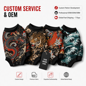 Costume da Cane con <span class=keywords><strong>Tatuaggio</strong></span> Giapponese Divertente, Vestito Intero per Animali Domestici, Elasticizzato a Quattro Zampe in Poliestere, Cosplay Personalizzabile XS-10XL - Product Image 5
