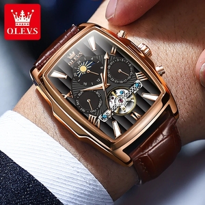 Relojes OLEVS para Hombre, Reloj Mecánico Automático, Tourbillon, Deportivo, Casual, de Negocios, Retro, de Cuero, Relojes Hombre - Product Image 6
