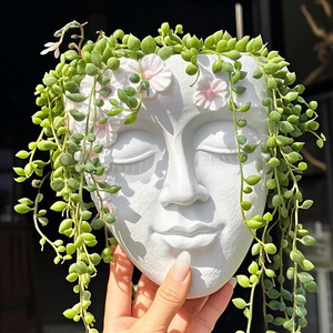 Pieza Decorativa <span class=keywords><strong>de</strong></span> Estilo Europeo con Rostro Humano Artístico y Paisaje <span class=keywords><strong>de</strong></span> Suculentas <span class=keywords><strong>para</strong></span> Jardín Exterior y Decoración <span class=keywords><strong>de</strong></span> <span class=keywords><strong>Pared</strong></span> <span class=keywords><strong>de</strong></span> Patio - Product Image 3