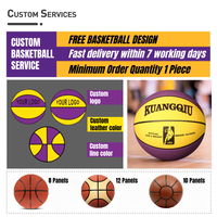 Ballon de basket de haute qualité avec logo personnalisé, en cuir composite durable en fibre de PU, blanc et doré