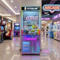 Grande machine à griffes commerciale avec armoire en fer, support espagnol et anglais pour jeu de distribution de peluches et de poupées