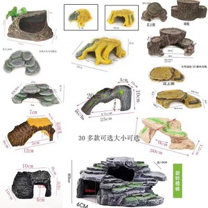 Plateforme flottante en résine pour tortue, île flottante pour aquarium, décoration pour reptiles, style roche durable avec pente et cachette - Product Image 5
