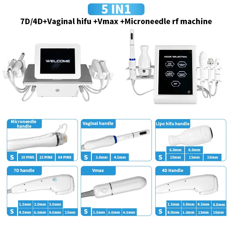 מכירה חמה 2023 הרמת חג המולד נגד קמטים 3d 4d 7d 8d 9d 12d פנים Y גוף מצערת עור 7d u מכונת פנים